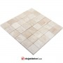 5x5cm Açık Bej Mermer Doğal Taş Fileli Mozaik -DT1572